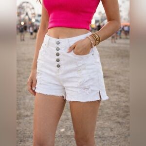 EUC Indigo Rein White Ripped Denim Shorts Size 15/31